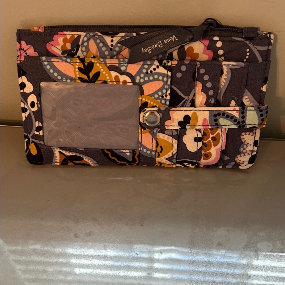 Vera Bradley Navy and Yellow Floral Wallet
